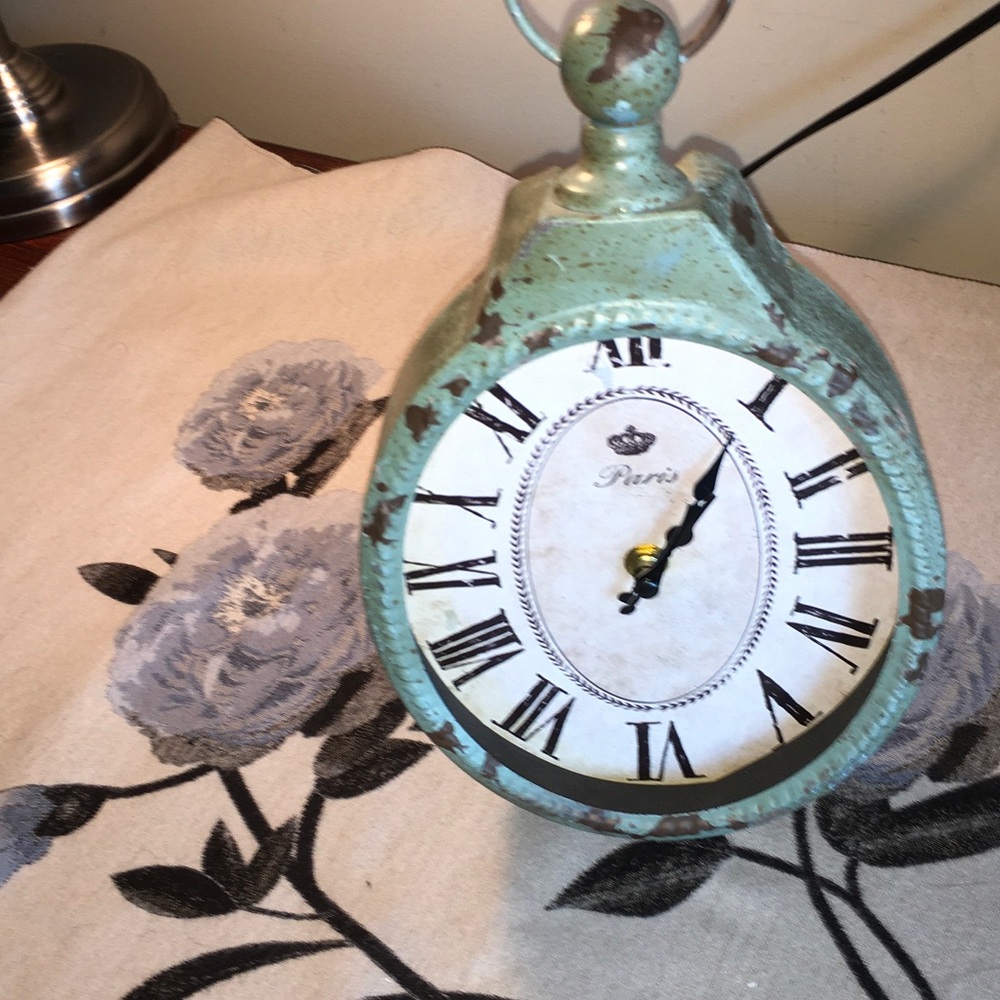 Aris Mint Green Rustic Wall Clock with Roman Dial